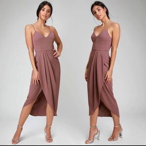 Lulu’s Reinette Mauve Midi Dress